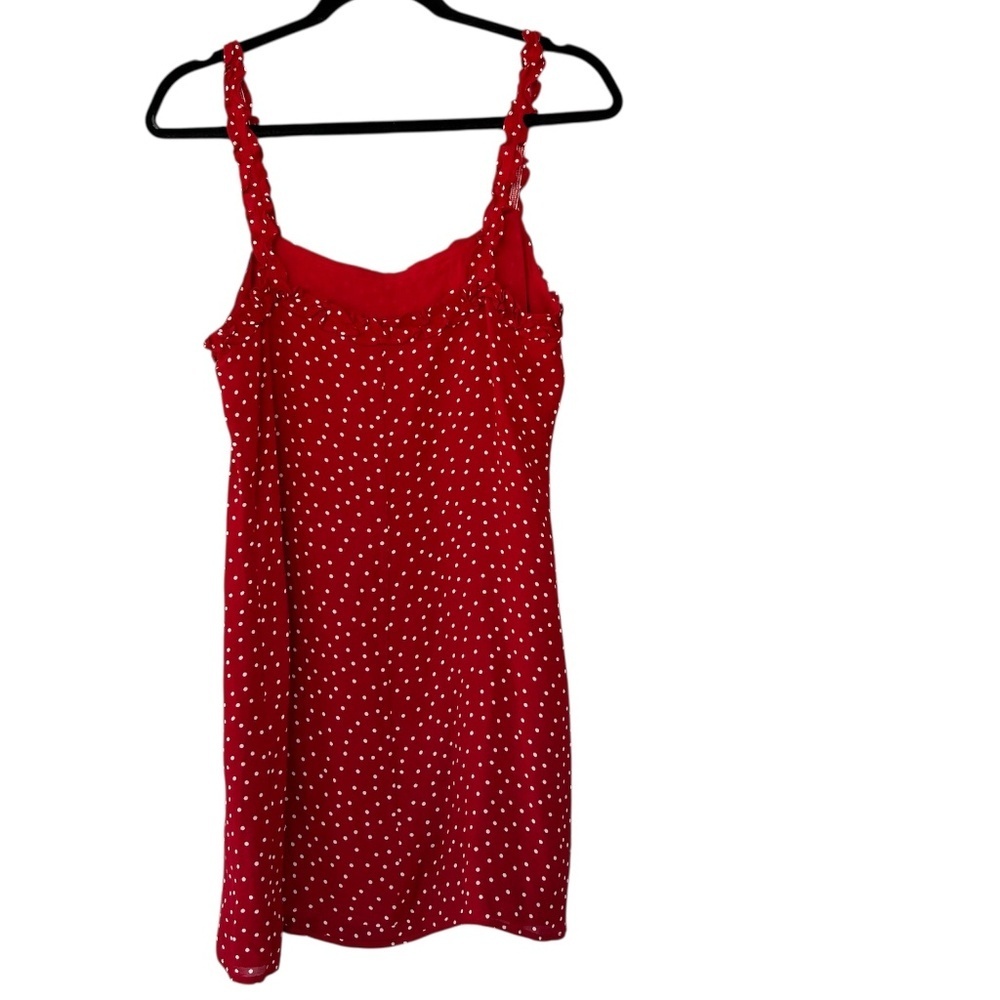Reformation Eletta Ditty Mini Dress Red And White Polka Dot Size 6 - Picture 3 of 8